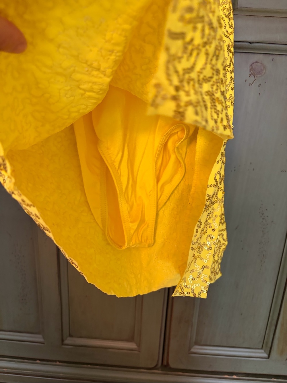 Weissman Yellow Sequin Halter Dance Dress Im a Lady 11077 - Picture 4 of 7